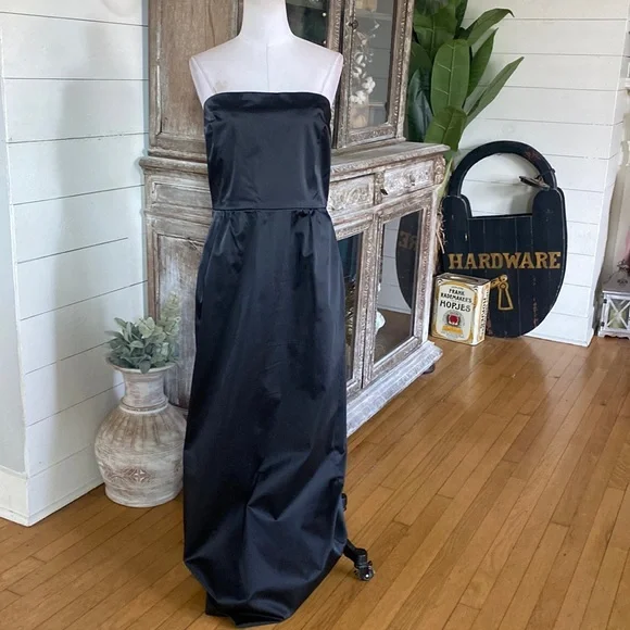 Talbots | Dresses | Talbots Black Strapless Long Formal Evening Dress 2 New  | Poshmark